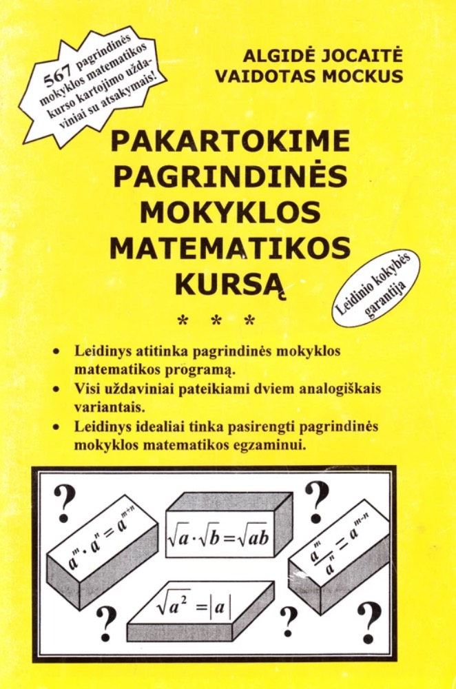 Pakartokime pagrindinės mokyklos matematikos kursą