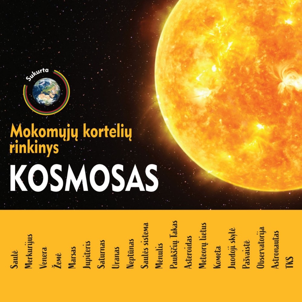 Kosmosas. Mokomųjų kortelių rinkinys