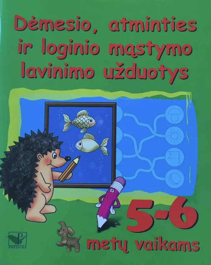 Dėmesio, atminties ir loginio mąstymo lavinimo užduotys 5–6 metų vaikams