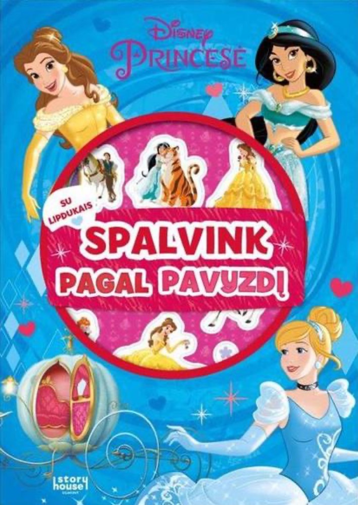Princesė. Spalvinimas su lipdukais