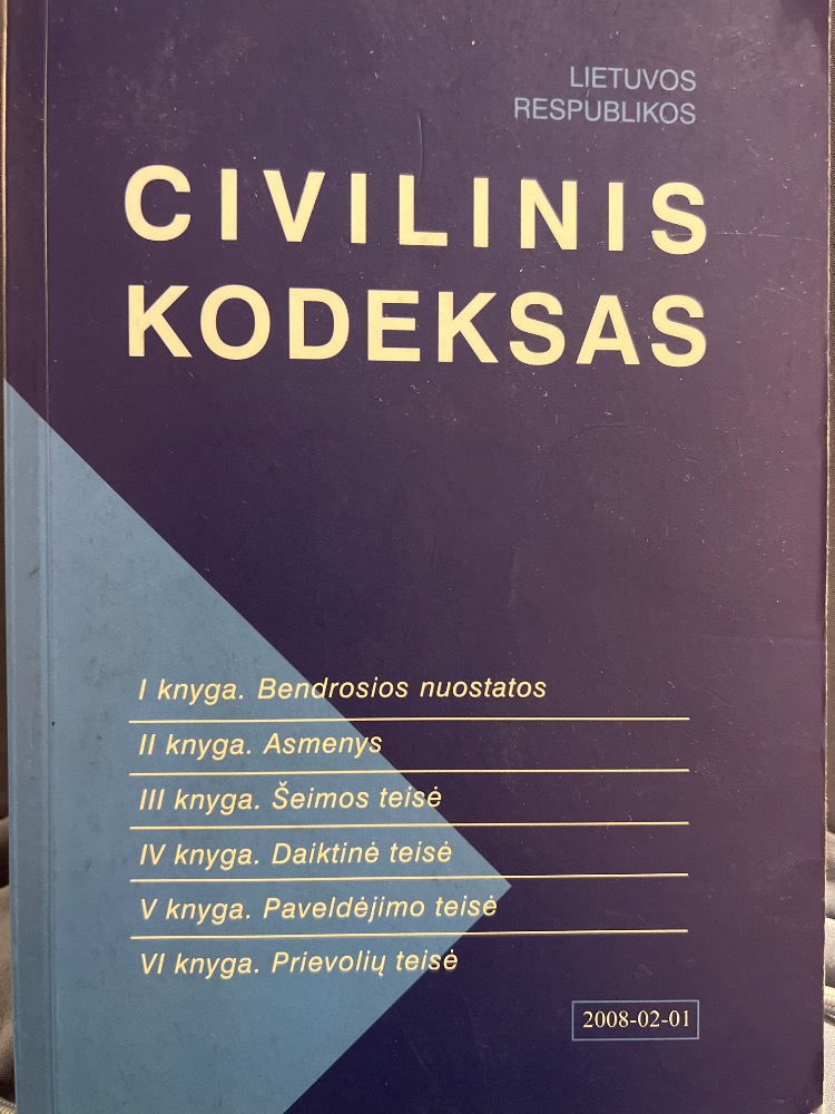 Lietuvos Respublikos Civilinis kodeksas 2008-02-01