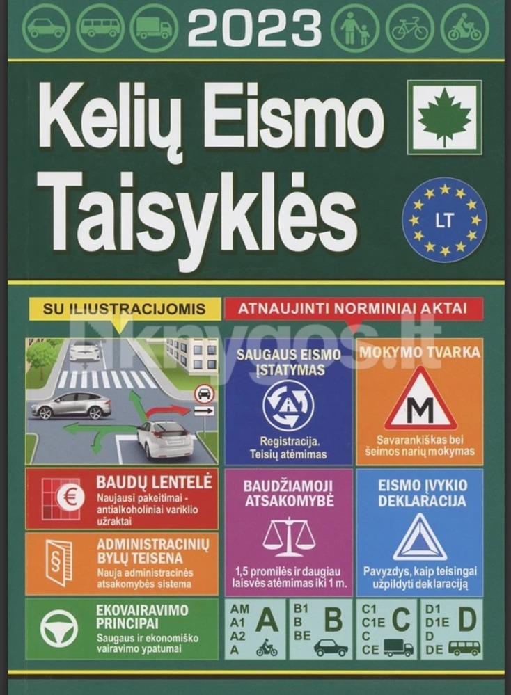 Kelių eismo taisyklės su iliustracijomis 2023