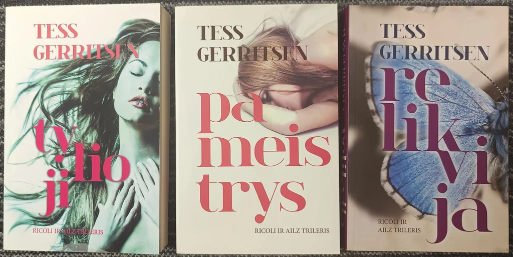 Tess Gerritsen knygos: Tylioji + Pameistrys + Relikvija