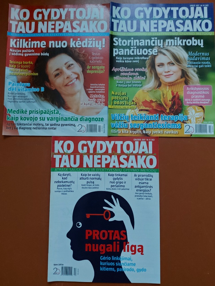 Žurnalų Ko gydytojai tau nepasako komplektas,  2017 spalis-gruodis