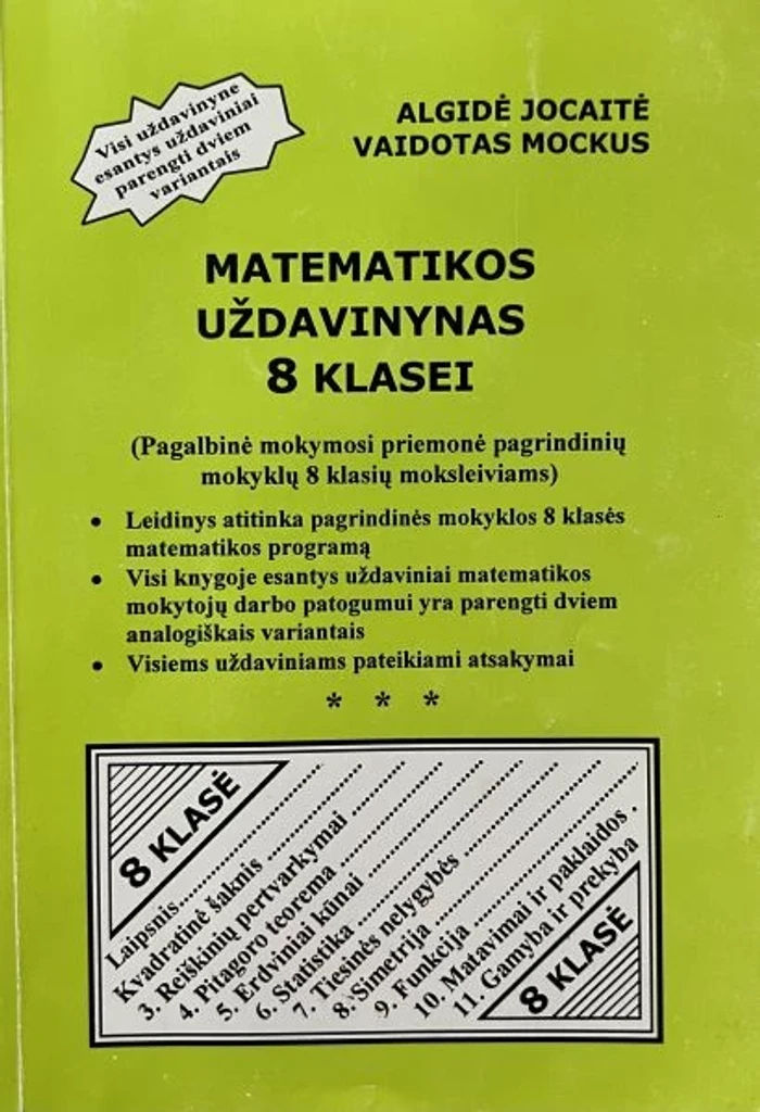 Matematikos uždavinynas 8 klasei