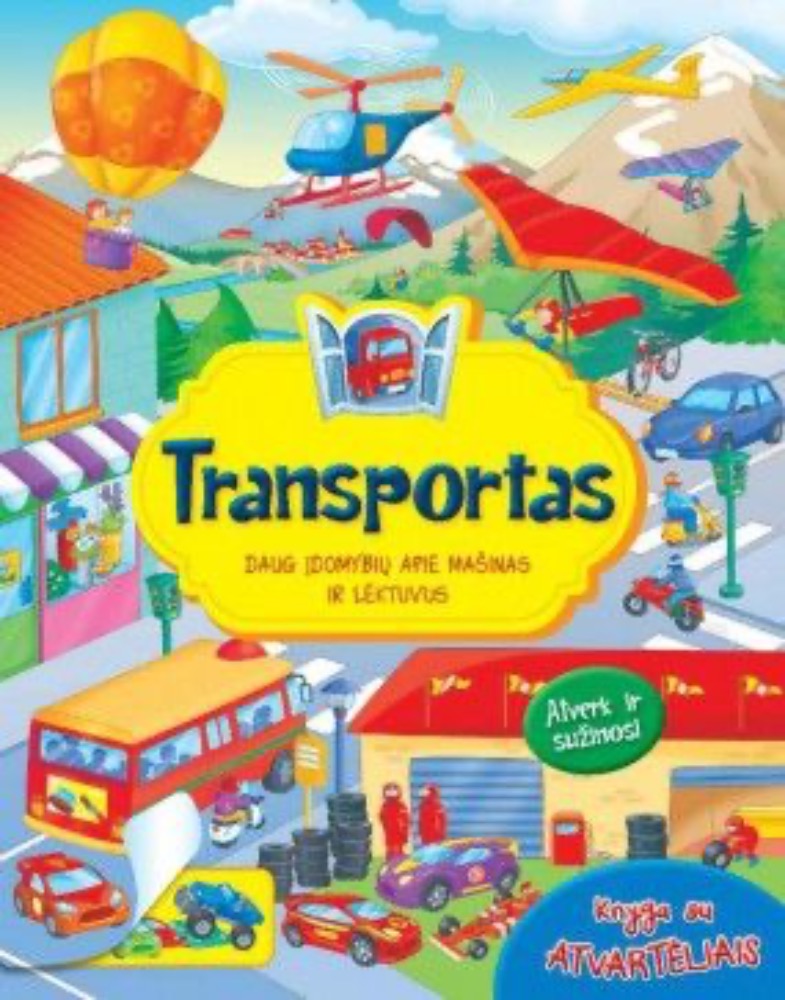 Knyga su atvartėliais. Transportas