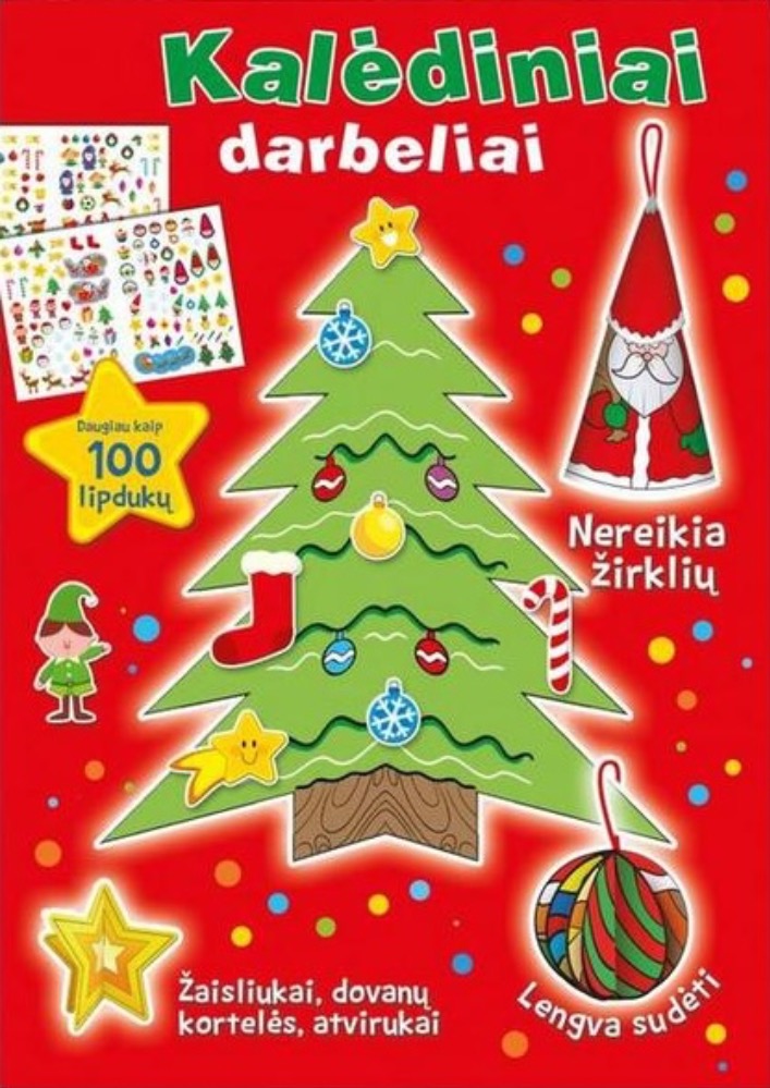 Kalėdiniai darbeliai. Užduotėlės su lipdukais