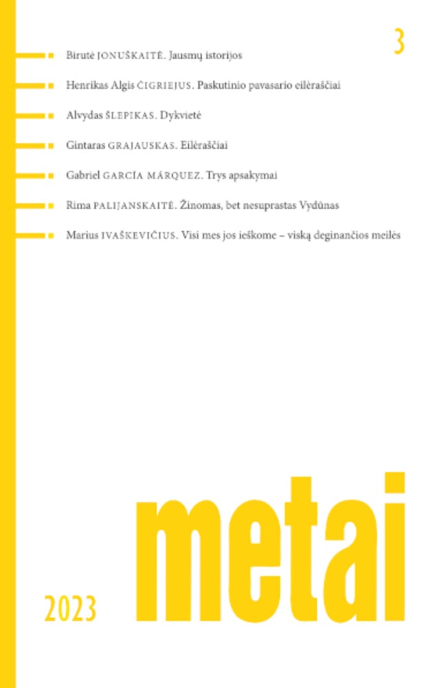 Literatūros žurnalas Metai 2023 m. Nr. 3