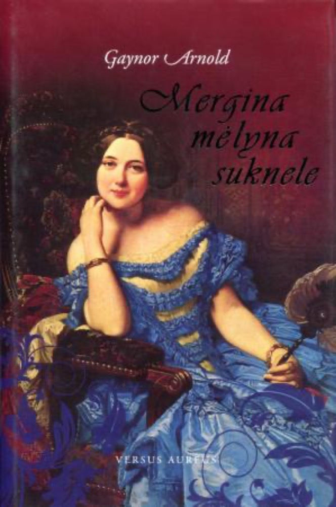 Mergina mėlyna suknele