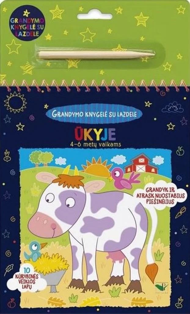 Grandymo knygelė su lazdele. Ūkyje. 4–6 metų vaikams