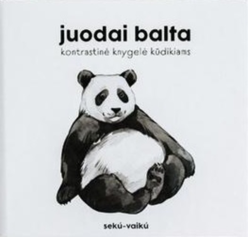 Juodai balta kontrastinė knygelė kūdikiams