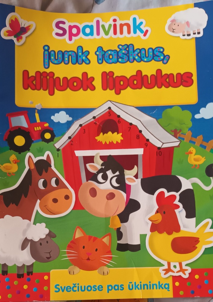 Spalvink, junk taškus, klijuok lipdukus