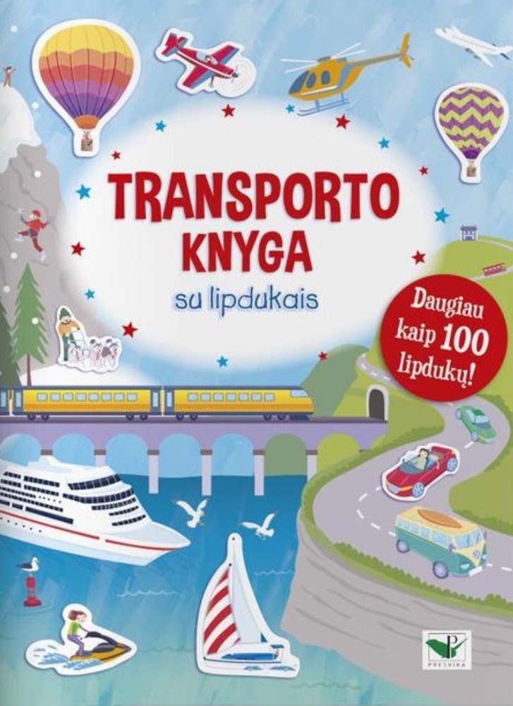 Transporto knyga su lipdukais. Daugiau kaip 100 lipdukų!