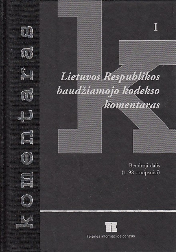 LR baudžiamojo kodekso komentaras I dalis