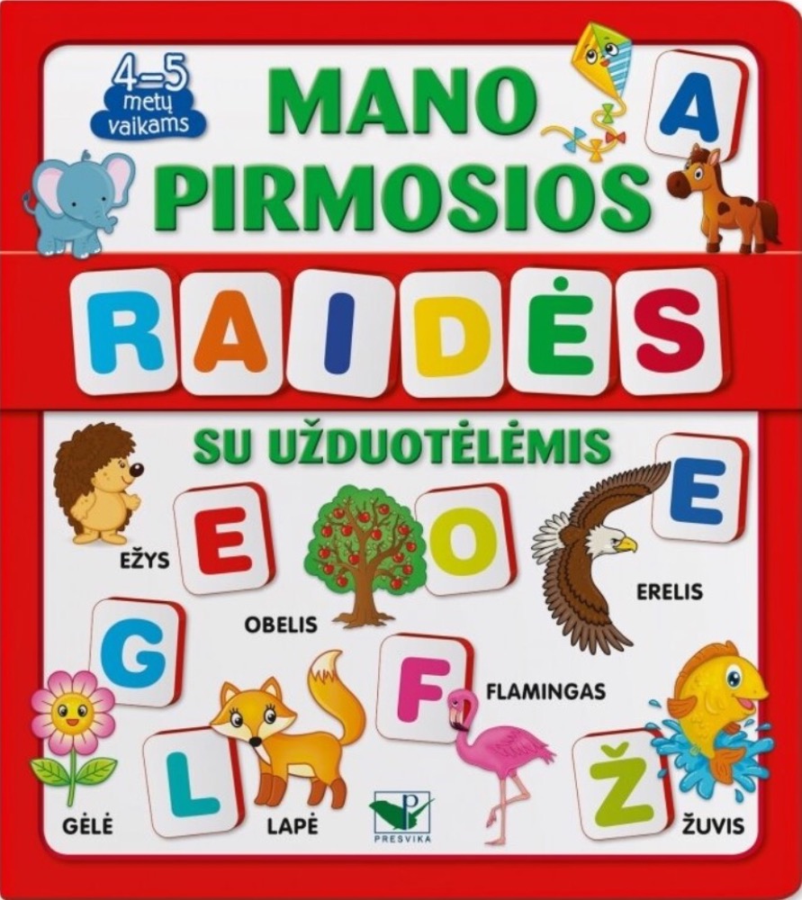 Mano pirmosios raidės su užduotėlėmis (su 64 putplasčio kortelėmis)