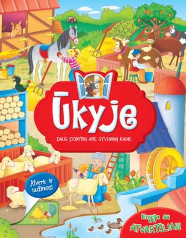 Knyga su atvartėliais. Ūkyje. Daug įdomybių apie gyvenimą kaime