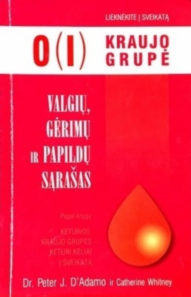 0 (I) kraujo grupė. Valgių, gėrimų ir papildų sąrašas