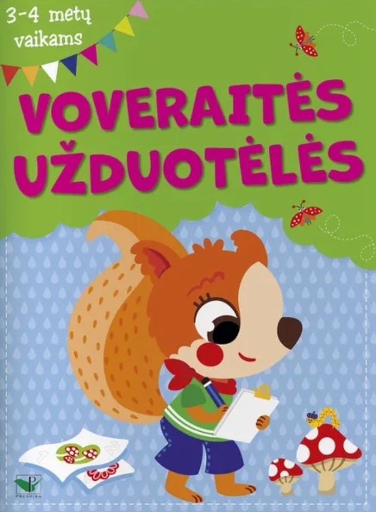 Voveraitės užduotėlės. 3–4 metų vaikams