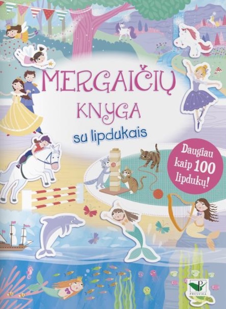 Mergaičių knyga su lipdukais. Daugiau kaip 100 lipdukų!