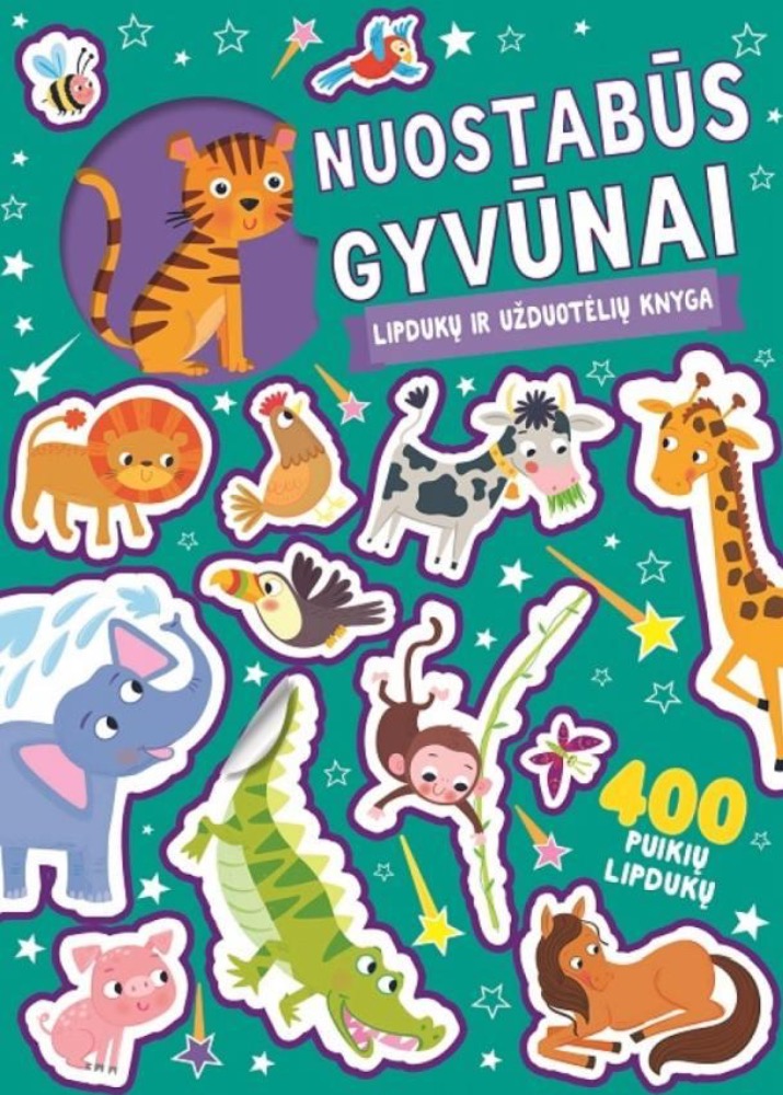 Nuostabūs gyvūnai. Lipdukų ir užduotėlių knyga