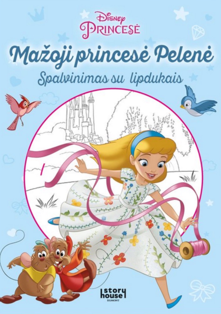 Princesė. Mažoji princesė Pelenė. Spalvinimas su lipdukais